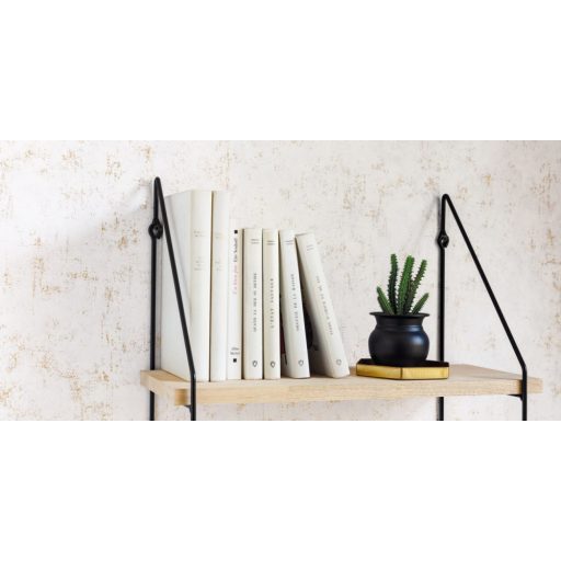 Betonhatású enyhén texturált minta fémes irizáló elemekkel fehér és arany tónus tapéta