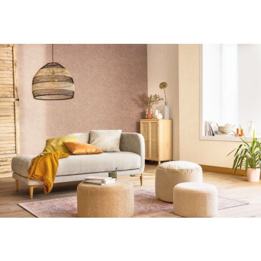 Betonhatású enyhén texturált minta fémes irizáló elemekkel rézszín tónus tapéta