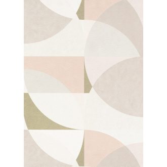   Erismann ELLE Decoration 10150-05 Geometrikus Grafikus nagyformátumú körminta fehér rózsaszín arany tapéta