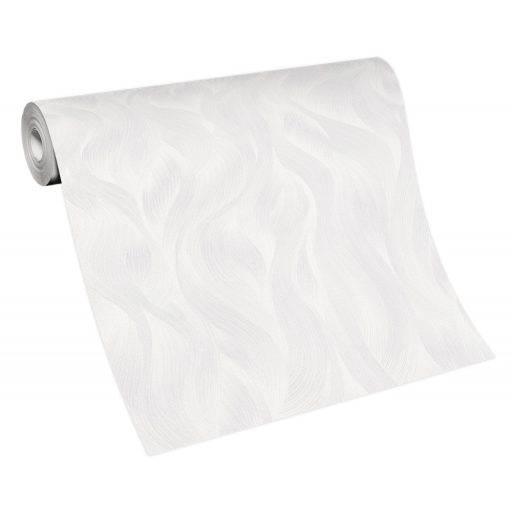 Erismann ELLE Decoration 10151-31 Grafikus Stilizált levelek hullámokba rejtve világosszürke bézs fehér csillogó mintarészletek tapéta