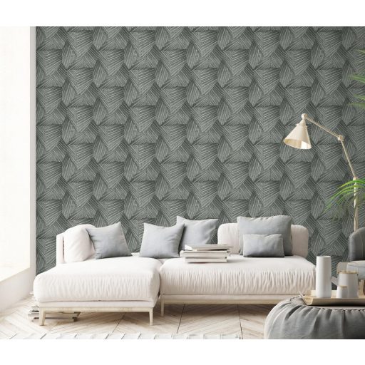 Erismann ELLE Decoration 10152-47 Geometrikus grafikus 3D minta szürke antracit ezüst csillogó mintarészletek tapéta