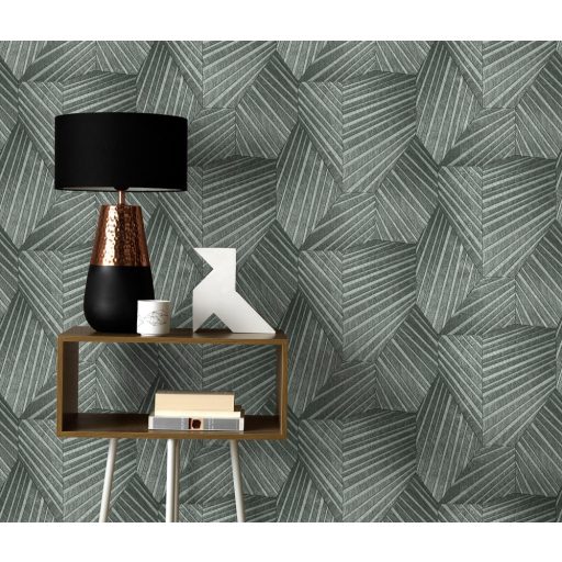 Erismann ELLE Decoration 10152-47 Geometrikus grafikus 3D minta szürke antracit ezüst csillogó mintarészletek tapéta