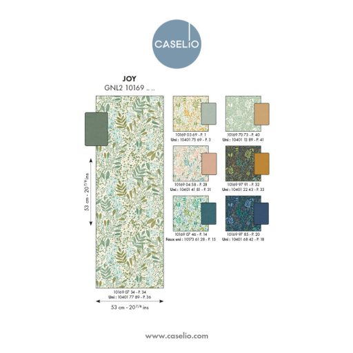 Etalon! A kollekció kedvence! Réti virágok levelek mintája krémfehér zöld kékeszöld és barack/narancs tónus tapéta