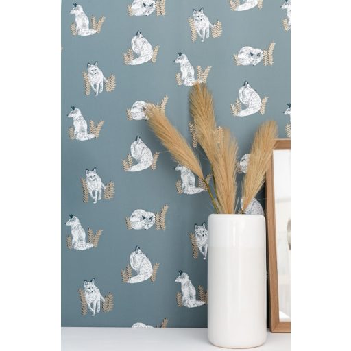 Caselio The Place to Be(d) 101760068 COUNTING FOX Natur rókák sokaságe malachitzöld fehér fekete arany tapéta