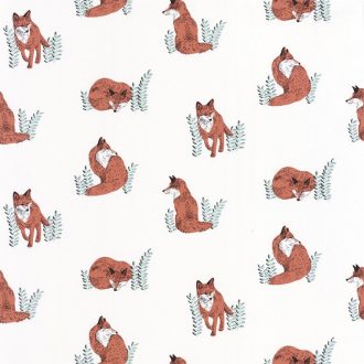   Caselio The Place to Be(d) 101764073 COUNTING FOX Natur rókák sokaságe fehér barack/narancs zöld tapéta