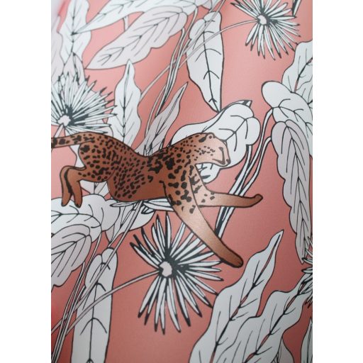 Caselio The Place to Be(d) 101774001 FANTASY WORLD Natur Organikus minta leopárdokkal barack fehér fekete aranybarna/rézszín tapéta
