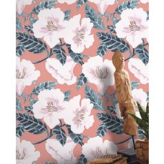   Caselio The Place to Be(d) 101794060 DING DING DONG Natur virágálom barack/lazacszín fehér sötétszürke rózsaszín arany tapéta