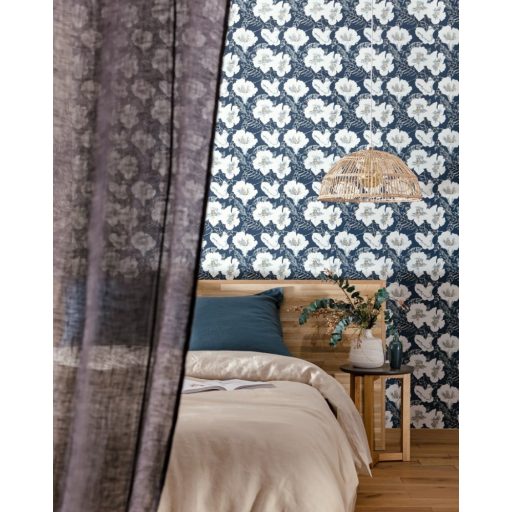 Caselio The Place to Be(d) 101796166 DING DING DONG Natur virágálom kék fehér szürke arany tapéta