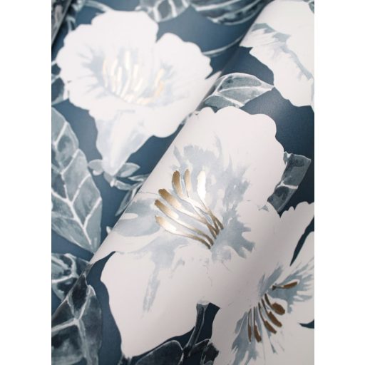 Caselio The Place to Be(d) 101796166 DING DING DONG Natur virágálom kék fehér szürke arany tapéta