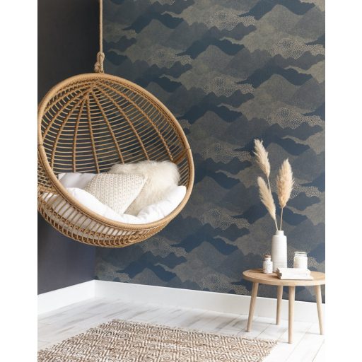 Caselio The Place to Be(d) 101816120 MISTER SANDMAN Natur magas hegyek/tenger hullámai petrolkék arany tapéta