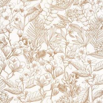   Caselio Flower Power 101852010  MAY Csodás virágdekor hónapról hónapra Május Réti füvek virágok krémfehér arany tapéta