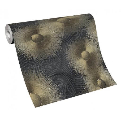 Erismann ELLE Decoration 2, 10191-15 Grafikus lélegzetelállító dekoratív design fekete arany ezüst fényes mintafelület tapéta