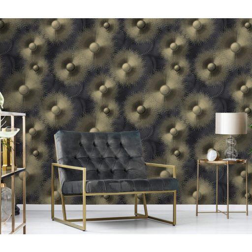 Erismann ELLE Decoration 2, 10191-15 Grafikus lélegzetelállító dekoratív design fekete arany ezüst fényes mintafelület tapéta