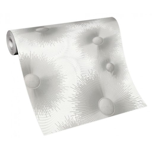 Erismann ELLE Decoration 2, 10191-31 Grafikus lélegzetelállító dekoratív design fehér szürke ezüst fényes mintafelület tapéta