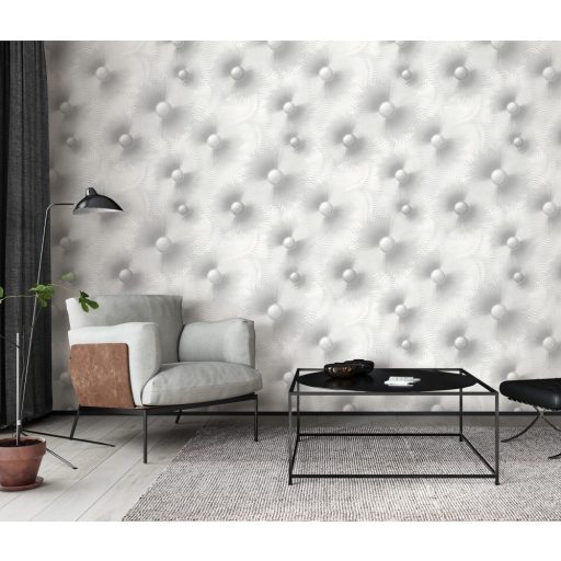 Erismann ELLE Decoration 2, 10191-31 Grafikus lélegzetelállító dekoratív design fehér szürke ezüst fényes mintafelület tapéta