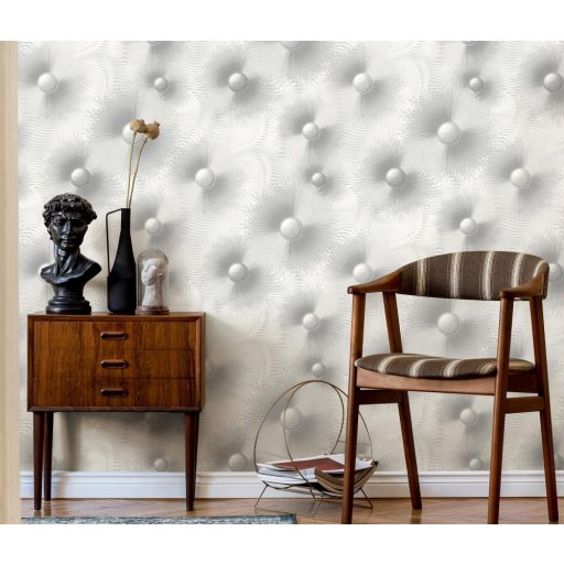 Erismann ELLE Decoration 2, 10191-31 Grafikus lélegzetelállító dekoratív design fehér szürke ezüst fényes mintafelület tapéta