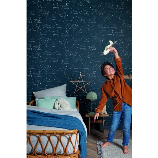 Caselio Our Planet 101916918 CONSTELLATIONS Gyerekszobai Csillagképek kék fehér tapéta