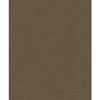   Méhsejtek geometriai tökéletessége - szabályos hatszögek fémes irizáló mintája földes barna/szürkésbarna/faszénfekete tónus tapéta