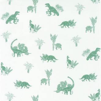   Caselio Our Planet 101937105 JURASSIC WORLD Gyerekszobai Dinoszauruszok világa fehér zöld szürkészöld tapéta