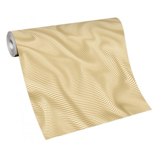 Erismann ELLE Decoration 2, 10195-02 Grafikus Absztrakt expresszív 3D hullámminta bézs arany fényes mintarajzolat tapéta