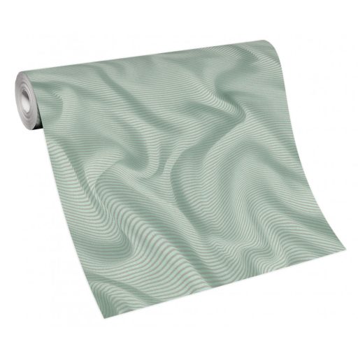 Erismann ELLE Decoration 2, 10195-18 Grafikus Absztrakt expresszív 3D hullámminta bézs türkiz ezüst fényes mintarajzolat tapéta