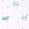 Caselio Our Planet 101986009 GRIZZLY BEARS Gyerekszobai Grizzlyk és szarvasok fehér bézs farmerkék tapéta