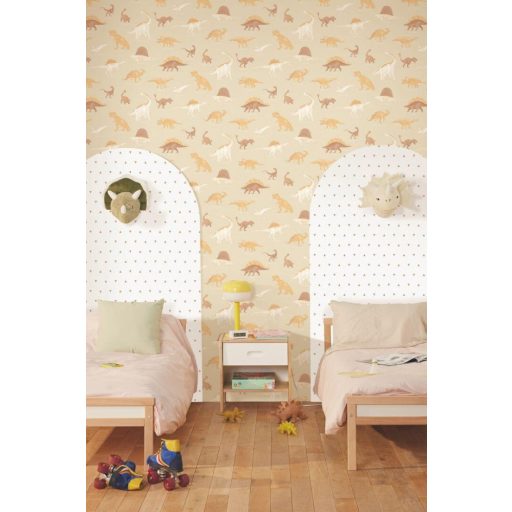 Caselio Our Planet 101991111 BERMUDA TRIANGLE Gyerekszobai Kis háromszögek kombinációja fehér bézs tapéta