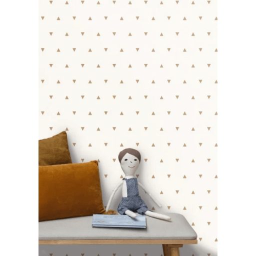Caselio Our Planet 101991111 BERMUDA TRIANGLE Gyerekszobai Kis háromszögek kombinációja fehér bézs tapéta