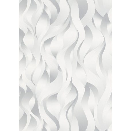 Erismann ELLE Decoration 2, 10204-31 Grafikus költői szépségű hullámminta krémfehér világosszürke ezüst szálcsiszolt fényes mintafelület tapéta