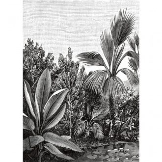   Caselio The Place to Be(d) 102059018 ESCAPE Natur trópusi botanikus fehér fekete digitális nyomású falpanel