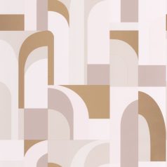   Caselio Labyrinth 102081028 DOORS Geometrikus fantáziadús "labirintus" minta krém halvány rózsaszín bézs szürkésbézs arany tapéta