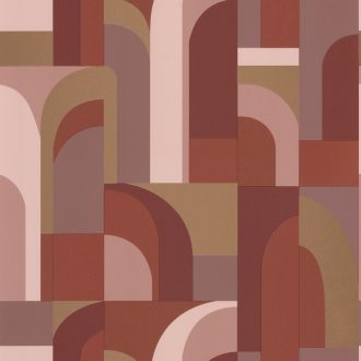   Caselio Labyrinth 102084045  DOORS Geometrikus fantáziadús "labirintus" minta terrakotta bézs barna arany tapéta