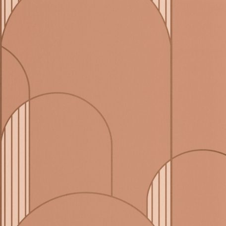 Caselio Labyrinth 102114044  HIGH WALLS Grafikus nagyformátumú designminta XXL terrakotta rézszín tapéta