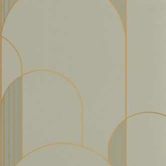   Caselio Labyrinth 102117020  HIGH WALLS Grafikus nagyformátumú designminta XXL mandulazöld zöld arany tapéta