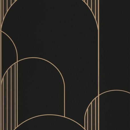 Caselio Labyrinth 102119022  HIGH WALLS Grafikus nagyformátumú designminta XXL fekete antracit arany tapéta