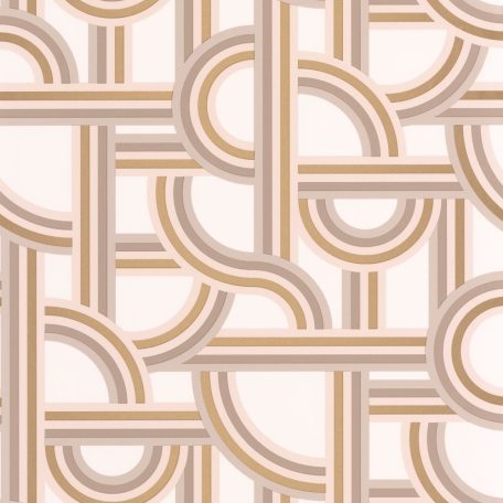 Caselio Labyrinth 102121020 IMPASS Geometrikus Mindenhova és sehova! zsákutcábó torkolló grafikus utak fehér bézs barna arany tapéta