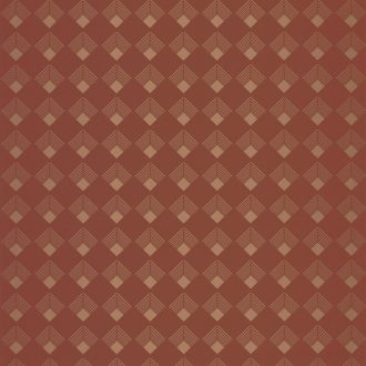   Caselio Labyrinth 102134045 PATCH Geometrikus grafikus szimmetrikus négyzetminta, 2D-3D játék terrakotta rézszín tapéta