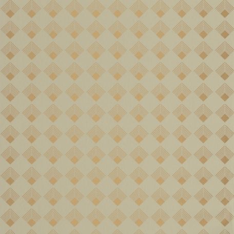 Caselio Labyrinth 102137025 PATCH Geometrikus grafikus szimmetrikus négyzetminta, 2D-3D játék mandulazöld arany tapéta