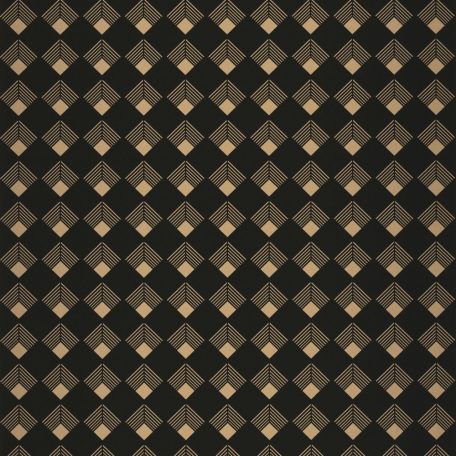 Caselio Labyrinth 102139023 PATCH Geometrikus grafikus szimmetrikus négyzetminta, 2D-3D játék fekete arany tapéta