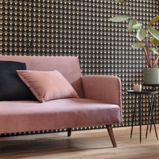 Caselio Labyrinth 102139023 PATCH Geometrikus grafikus szimmetrikus négyzetminta, 2D-3D játék fekete arany tapéta