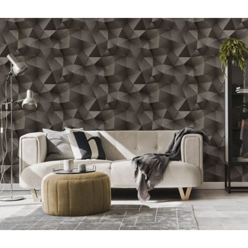 Erismann Fashion for Walls 3, 10216-15 DIAMOND Design háromdimenziós geometriai minta szürke ezüst fekete tapéta