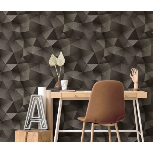 Erismann Fashion for Walls 3, 10216-15 DIAMOND Design háromdimenziós geometriai minta szürke ezüst fekete tapéta