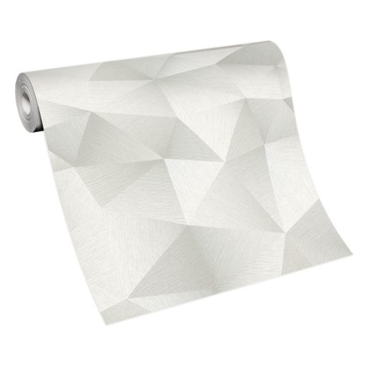 Erismann Fashion for Walls 3, 10216-31 DIAMOND Design háromdimenziós geometriai minta fehér világosszürke árnyalatok ezüst tapéta
