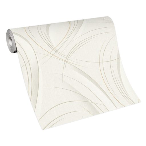 Erismann Fashion for Walls 3, 10218-31 MILLENIUM Design nagyvonalú ívek és karcolatok krém bézs szürkésbézs arany tapéta