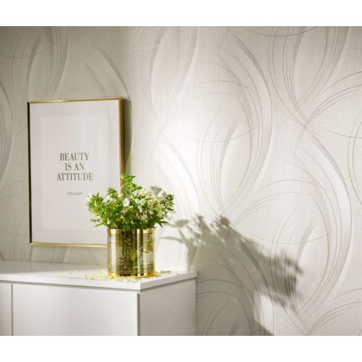 Erismann Fashion for Walls 3, 10218-31 MILLENIUM Design nagyvonalú ívek és karcolatok krém bézs szürkésbézs arany tapéta