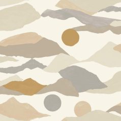   Festői hegyek vagy művészi felhők - szárnyal a fantázia fehér bézs szürkésbézs arany tapéta