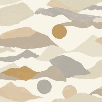   Festői hegyek vagy művészi felhők - szárnyal a fantázia fehér bézs szürkésbézs arany tapéta