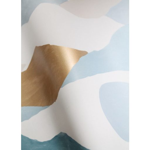 Festői hegyek vagy művészi felhők - szabadon a fantázia fehér kék bézs arany tapéta