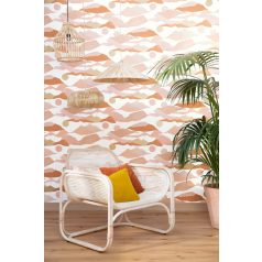   Festői hegyek vagy művészi felhők - szabadon a fantázia fehér bézs terrakotta rózsaszín arany tapéta