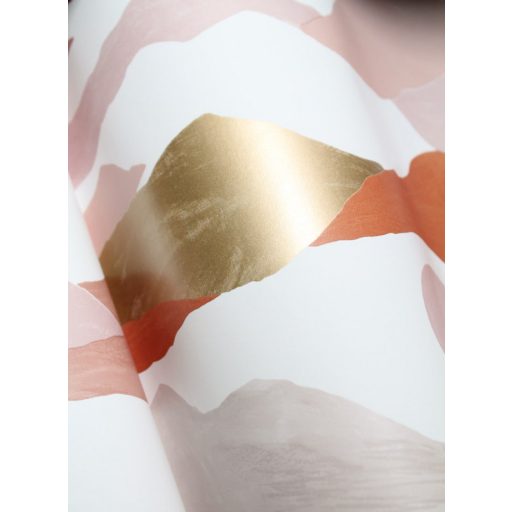 Festői hegyek vagy művészi felhők - szabadon a fantázia fehér bézs terrakotta rózsaszín arany tapéta